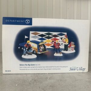 Dept 56 Snow Village Before the Big Game Set Of 4 Accessory 55019 Football EUC